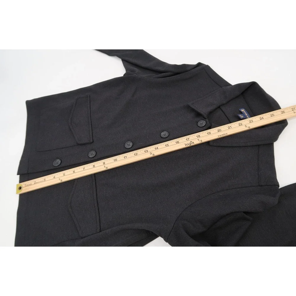 Brooks‎ Brothers Women's Medium Gray Jacket Mid Layer Stretch Button #BB18205